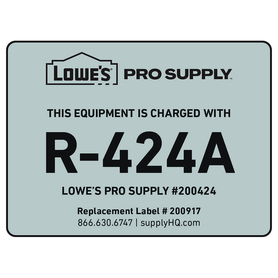 LPS Sourcing R-424A (RS-44b) Refrigerant ID Labels - 200917 | Lowe's ...