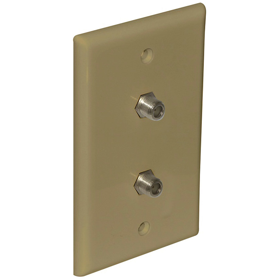Newhouse Hardware Dual TV/Cable Wall Plate Ivory, DUTVPIV05