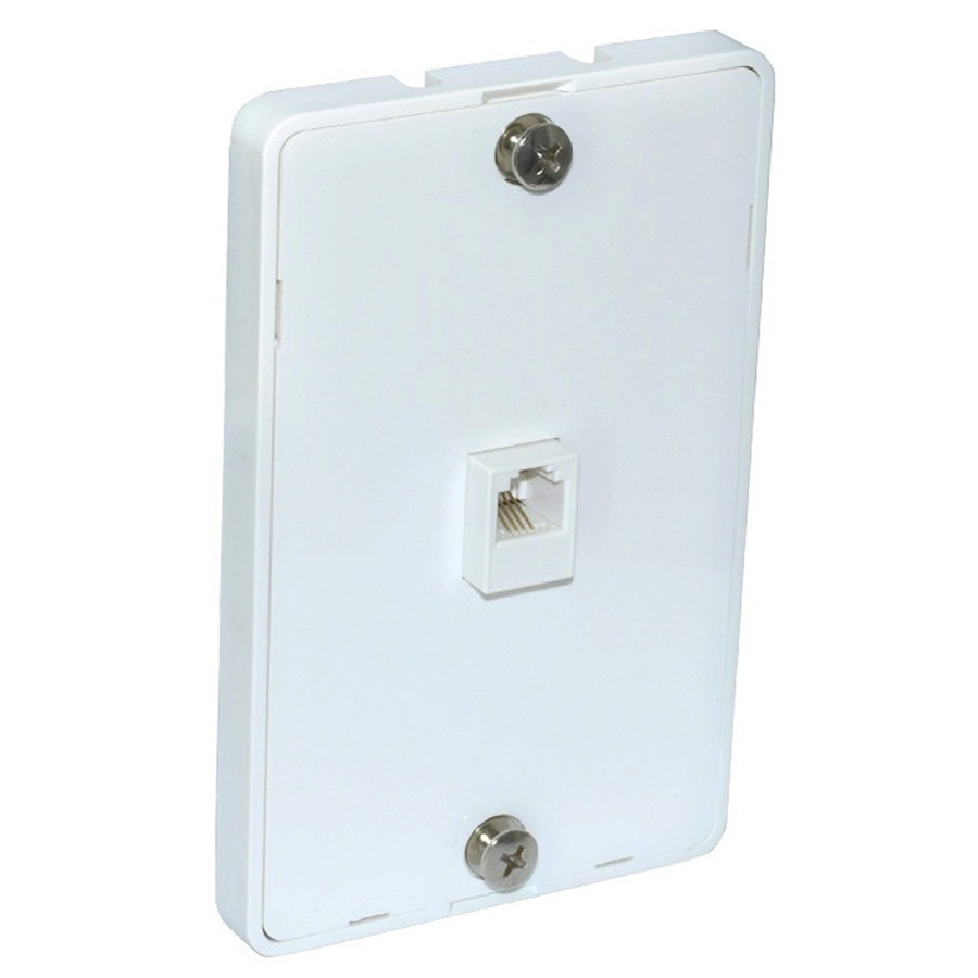 Newhouse Hardware Surface Mount Phone Wall Jack White , OLPHPWH05