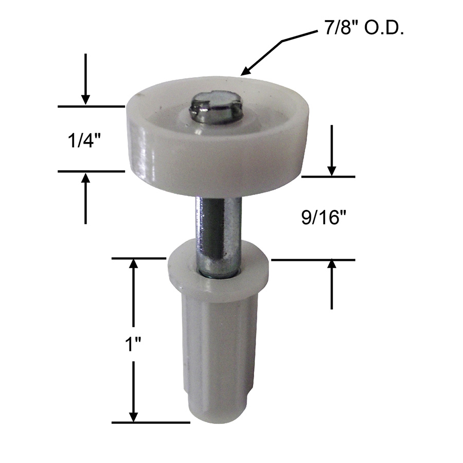 thumbnail image 2 of 7/8 In. Nylon Bi-Fold Closet Spring-Loaded Top Roller Guide (2-pack... 2 of 13