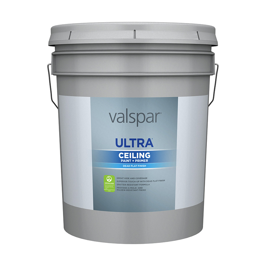 Valspar Ceiling Flat WH Latex Interior Paint/Primer 5 Gal 811196 Lowe's Pro Supply