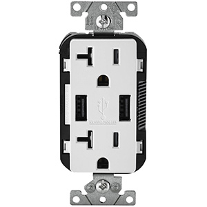 Leviton Tamper-Resistant Duplex Receptacle & USB White