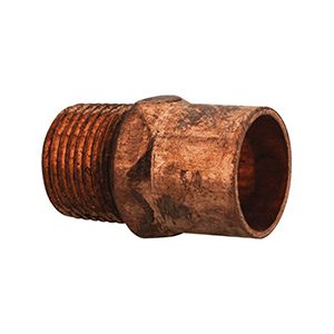 Copper Male Adapter 1/2" I.D. Sweat x 3/8" MIP