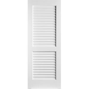 Interior Full Louver Primed Wood Slab Door 24"W x 80"H