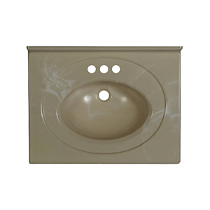 Cultured Marble Vanity Top 25" X 19" White/Bone Swirl