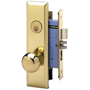 Marks Series 9 Entrance Mortise Lockset LH Polished Brass