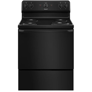 Coil Electric Range, 30"W, 5.0 cu ft, Freestanding, Energy Star, Black