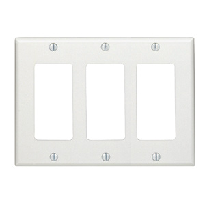 Leviton Three Gang White Deco Plate