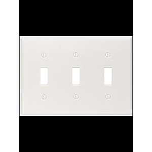 Leviton Jumbo Three Gang Switch Plate, White