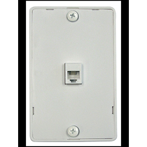 Black Point Surface Mount Phone Jack Wall Plate White