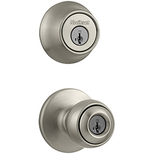 Kwikset SmartKey Deadbolt/Polo Entry Combo Satin Nickel