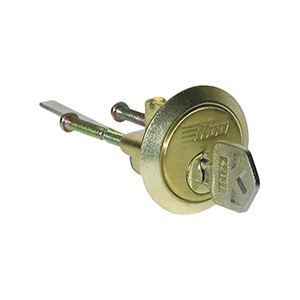 Ilco Rim Cylinder Die-Cast Composite Keyway Satin Brass