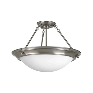 Satin Glass Pendant Fixture Brushed Nickel