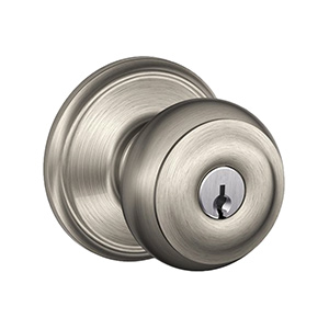 Schlage Georgian F-Series Entry Lockset Satin Nickel