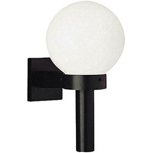 Black Aluminum 8" Globe Wall Fixture