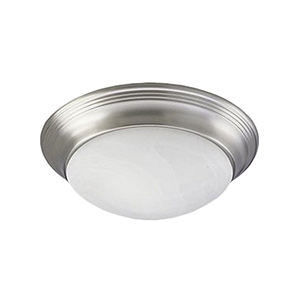 14" Etched Glass Flush Celling Fixture Brushed Nickel