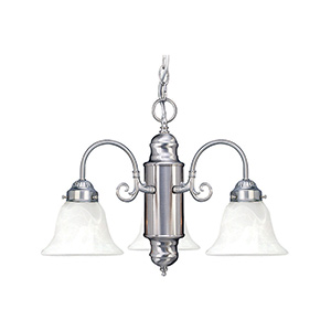 3-Arm Chandelier Satin Nickel