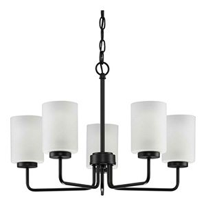 Progress 5-Light Chandelier, Matte Black