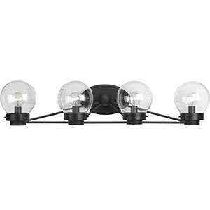 Spatial 4-Light Matte Black Vanity Fixture