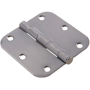 Door Hinge 5/8" Radius Corner 3-1/2" Satin Nickel