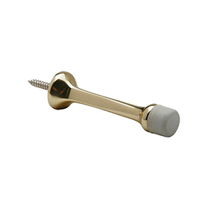 Ives Door Stop Solid Polished Brass 3"